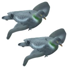 2 x Nitehawk Flocked Spinning Wing Pigeon Decoys For Shooting Magnet/Bouncer